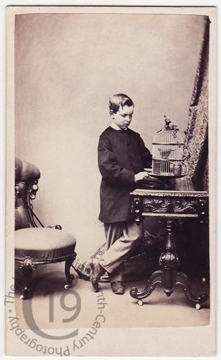 Boy with birdcage