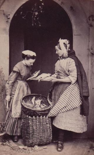 Newhaven fishwife selling fresh fish