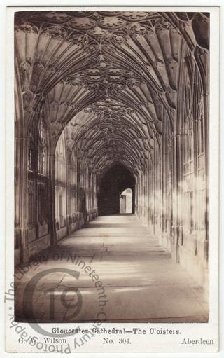 The cloisters at Gloucester Cathedral