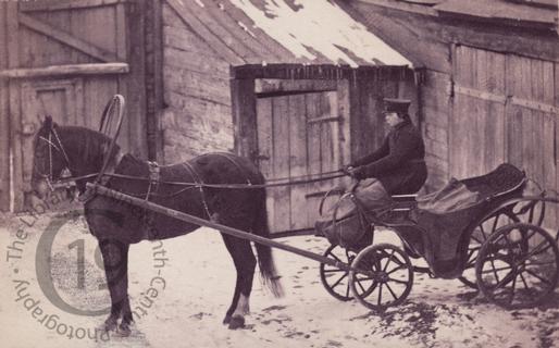 A horse-drawn open carriage