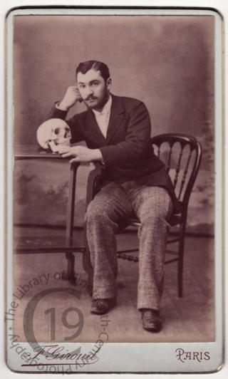 Man with skull