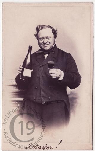 Man with wine bottle