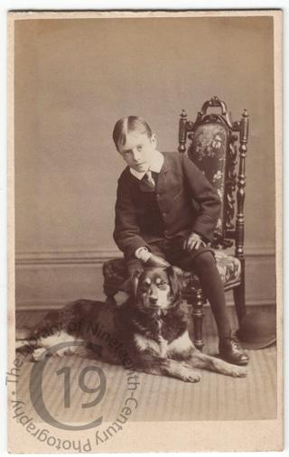 Young boy with his dog