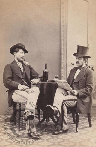 Two men drinking wine