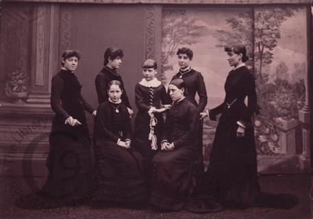 Seven girls in mourning