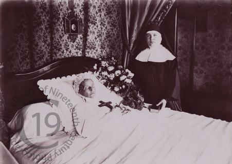 Elderly woman and nun